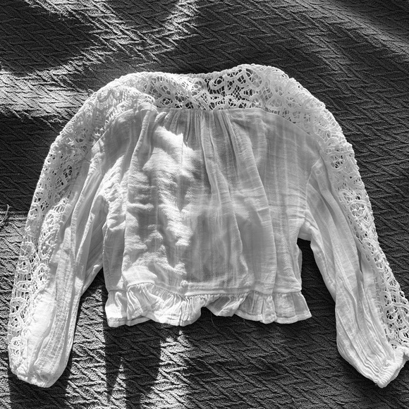 American Eagle Boho Style White Crop Top - Picture 2 of 4